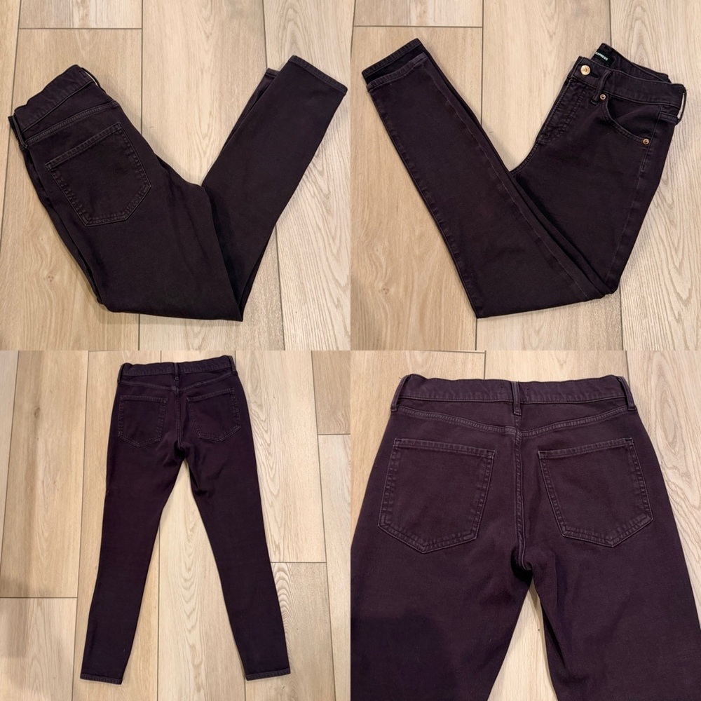 Express Skinny Midrise Deep Purple Jeans 4R
